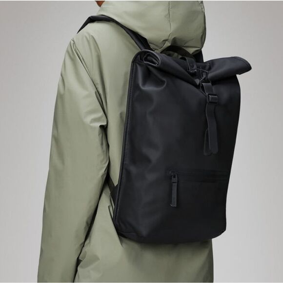 Rains Rolltop Rucksack Bag - Picture 3 of 7